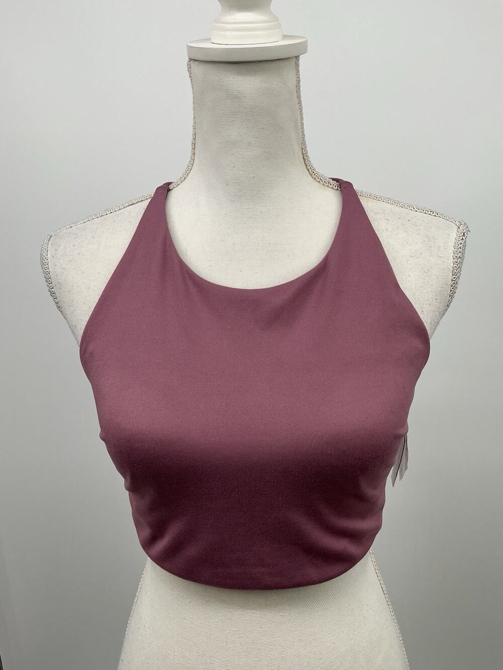 Victoria's Secret PINK Mauve Halter Crop Top Women's L Activewear Sports Bra
